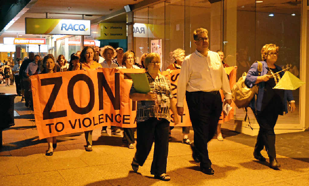 TAKING A STAND: Community leaders and members join together to raise awareness of domestic violence. TAKING A STAND: Community leaders and members join together to raise awareness of domestic violence.